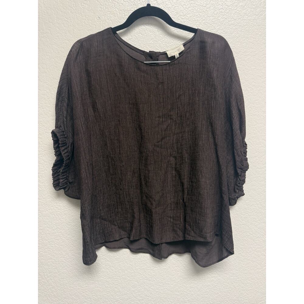 NWT Mellowday Brown Top Blouse Button Up Backside Career - Dressy Size CL - Picture 2 of 9